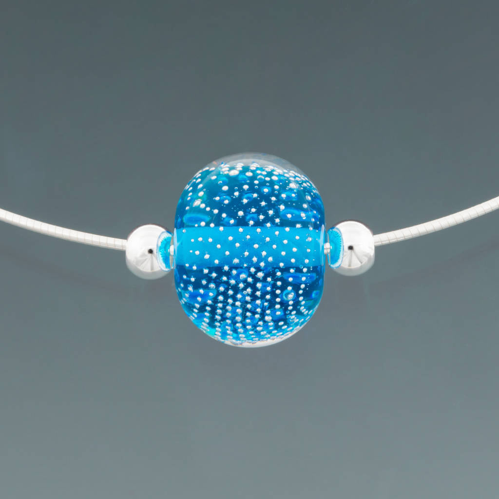 Aquamarine Sparkling Omega Necklace by Becky Congdon