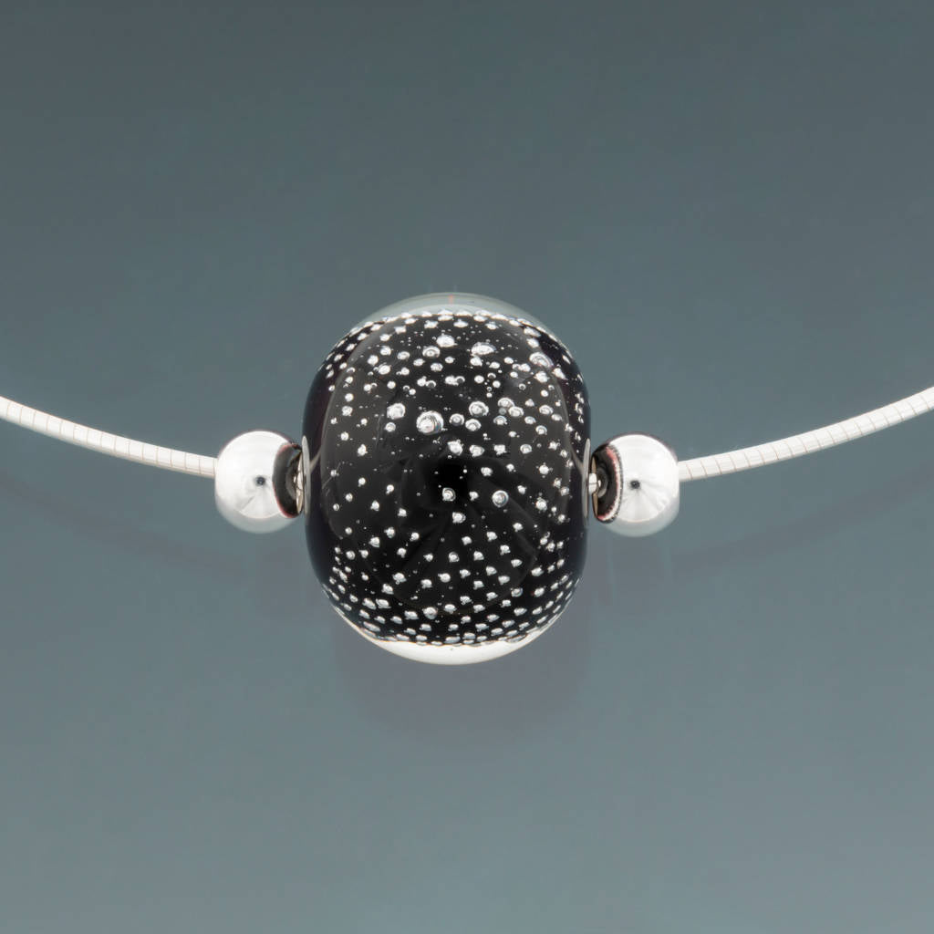 Black Sparkling Omega Necklace by Becky Congdon