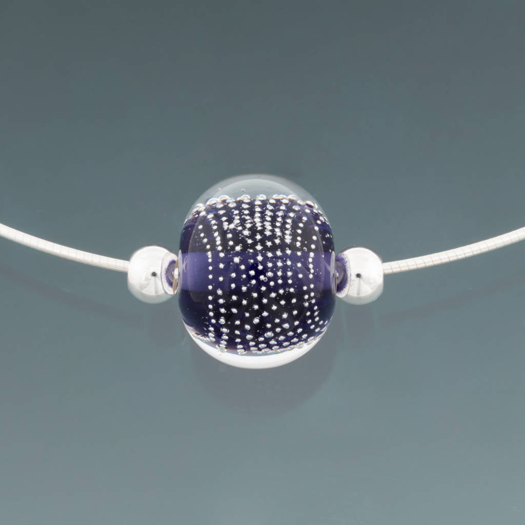 Ink Blue Sparkling Omega Necklace by Becky Congdon