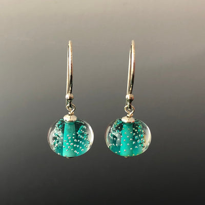 Light Teal Sparkling Earrings (Ear Wires) by Becky Congdon